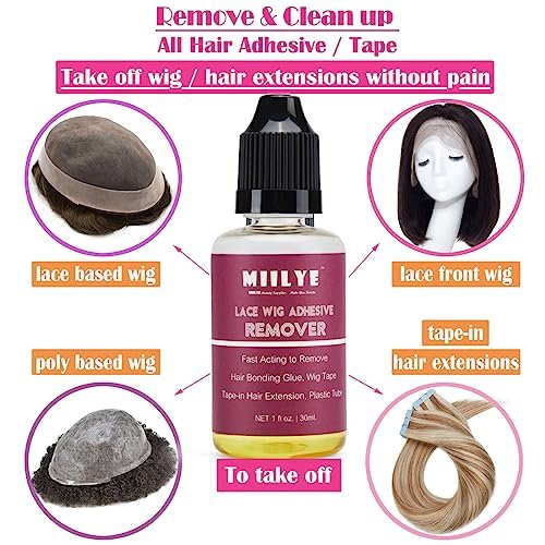 MIILYE Wig Glue Remover, 2-Pack – Safe Solvent for Adhesive Residue, Lace Front Wigs, Tape-In Hair Extensions, Toupee & Poly Hairpieces - görsel 8