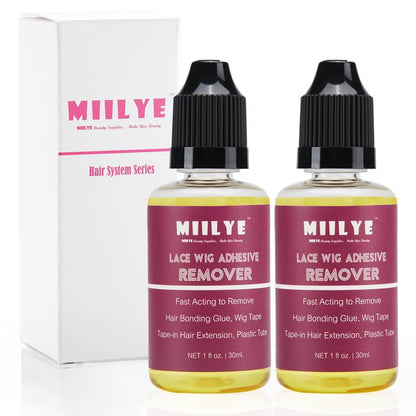 MIILYE Wig Glue Remover, 2-Pack – Safe Solvent for Adhesive Residue, Lace Front Wigs, Tape-In Hair Extensions, Toupee & Poly Hairpieces