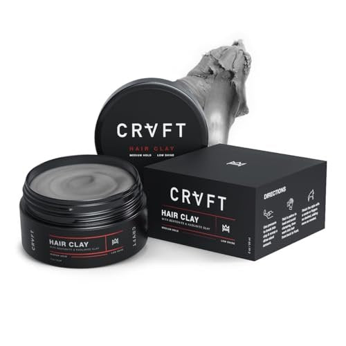 CRVFT Hair Clay 2oz | Medium Hold, Zero Shine, Matte Finish | Add Volume & Texture | Ideal for Textured, Short & Medium Styles | Reworkable | High Density Clay Base, Stylist Approved | Unscented Avelisse