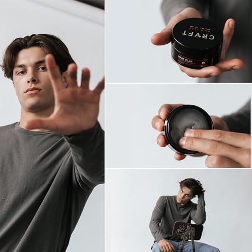 CRVFT Hair Clay 2oz | Medium Hold, Zero Shine, Matte Finish | Add Volume & Texture | Ideal for Textured, Short & Medium Styles | Reworkable | High Density Clay Base, Stylist Approved | Unscented Avelisse