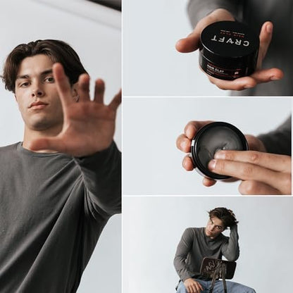 CRVFT Hair Clay 2oz | Medium Hold, Zero Shine, Matte Finish | Add Volume & Texture | Ideal for Textured, Short & Medium Styles | Reworkable | High Density Clay Base, Stylist Approved | Unscented Avelisse