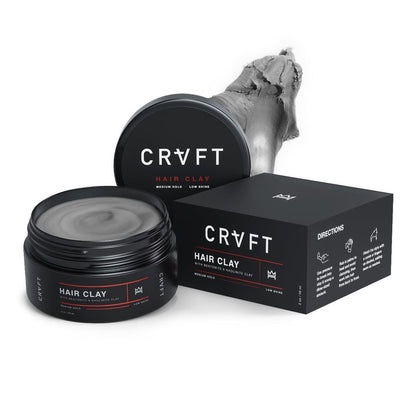 CRVFT Hair Clay 2oz | Medium Hold, Zero Shine, Matte Finish | Add Volume & Texture | Ideal for Textured, Short & Medium Styles | Reworkable | High Density Clay Base, Stylist Approved | Unscented Avelisse