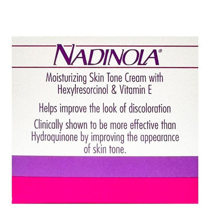 Nadinola Moisturizing Skin Tone Cream with Vitamin E and Hexylresorcinol - Reduces Unwanted Discoloration, 2.25 oz