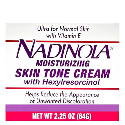 Nadinola Moisturizing Skin Tone Cream with Vitamin E and Hexylresorcinol - Reduces Unwanted Discoloration, 2.25 oz