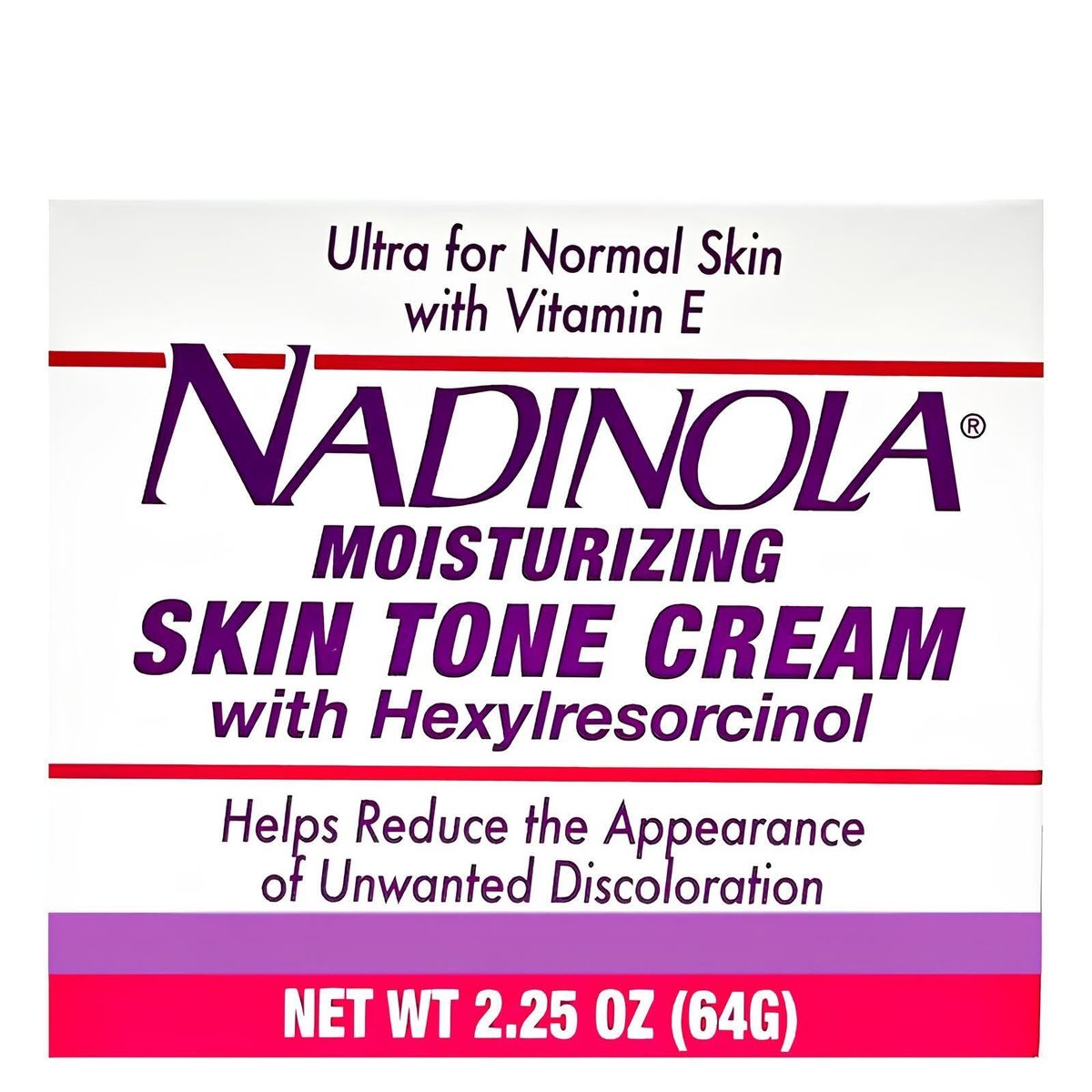 Nadinola Moisturizing Skin Tone Cream with Vitamin E and Hexylresorcinol - Reduces Unwanted Discoloration, 2.25 oz - görsel 1