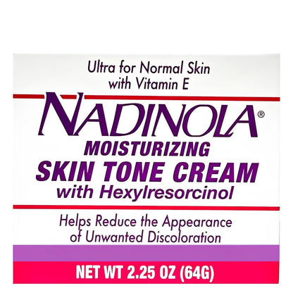Nadinola Moisturizing Skin Tone Cream with Vitamin E and Hexylresorcinol - Reduces Unwanted Discoloration, 2.25 oz