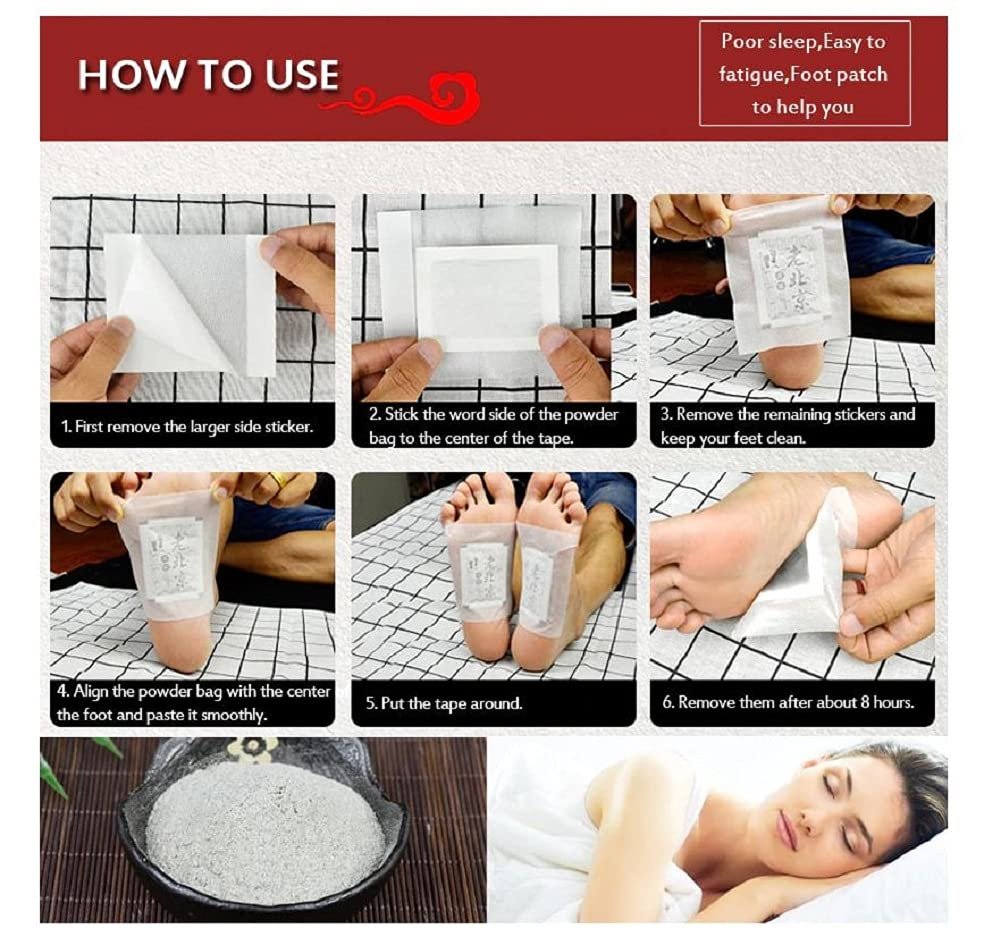 Old Beijing 200-Piece Organic Ginger Wormwood Foot and Body Patches - Red - görsel 5