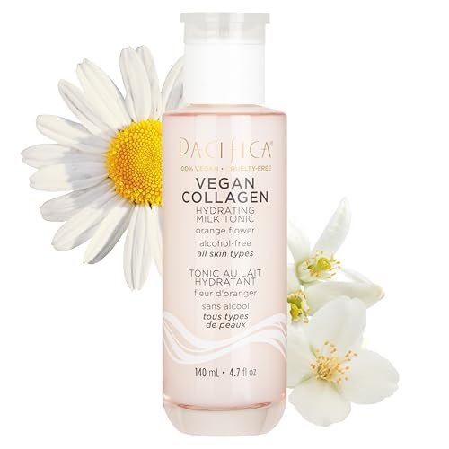 Pacifica Vegan Collagen Hydrating Milk Tonic – Alcohol-Free Milky Toner & Essence with Hyaluronic Acid, Chamomile & Jasmine for All Skin Types, Vegan & Dermatologist Tested (4.7 oz) Avelisse