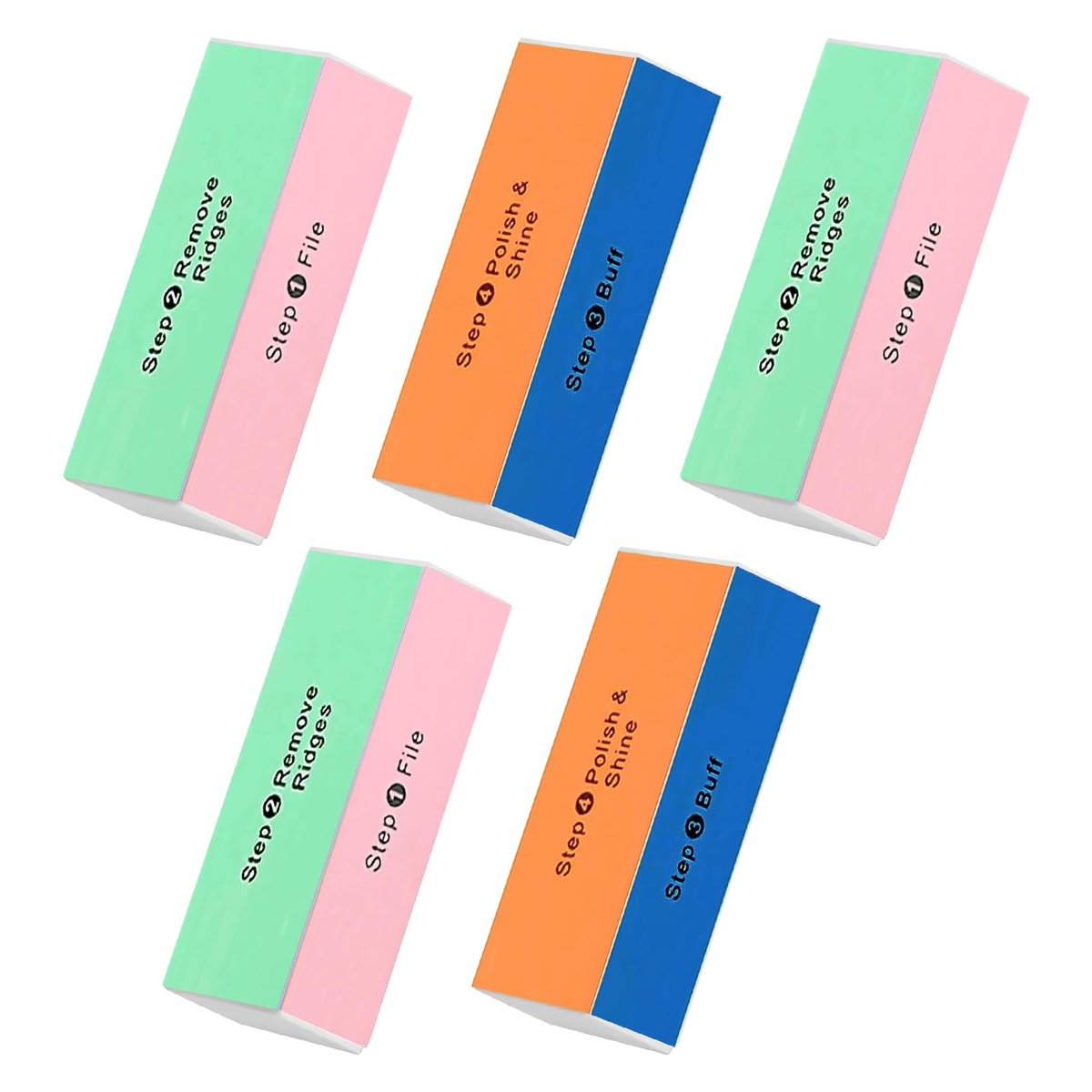 Soft 'N Style 5-Pack 4-Way Nail Buffer Blocks for Smooth, Shiny Nails - görsel 1