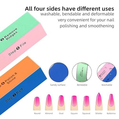 Soft 'N Style 5-Pack 4-Way Nail Buffer Blocks for Smooth, Shiny Nails