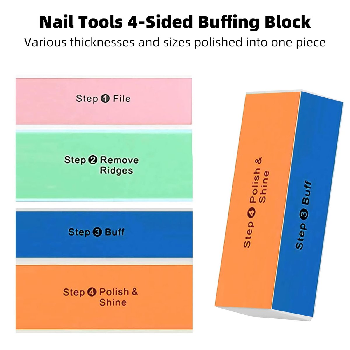 Soft 'N Style 5-Pack 4-Way Nail Buffer Blocks for Smooth, Shiny Nails - görsel 5