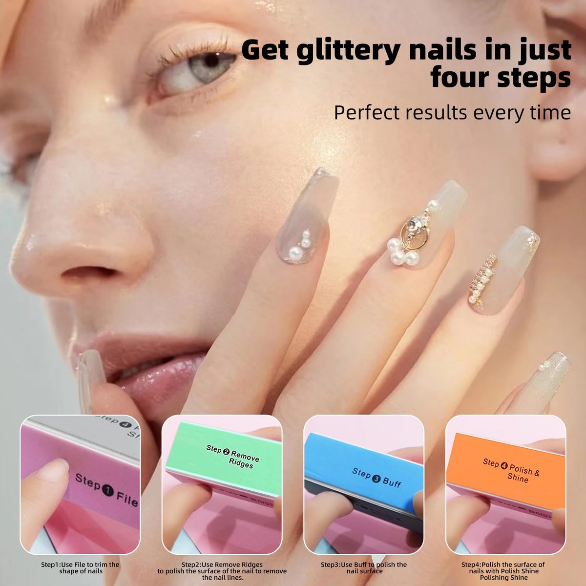 Soft 'N Style 5-Pack 4-Way Nail Buffer Blocks for Smooth, Shiny Nails - görsel 11