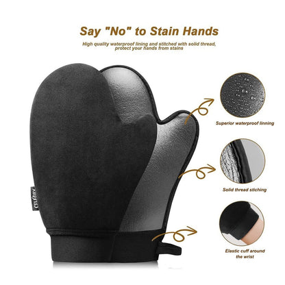 CeleCily 5-in-1 Self Tanner Mitt Applicator Kit - Professional Tanning Mitt, Back Applicator, Mini Mitt, Brush & Exfoliator for Streak-Free, Natural-Looking Tan Avelisse