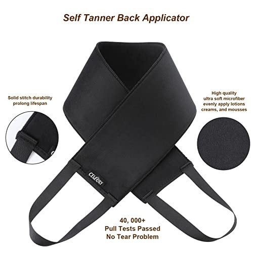 CeleCily 5-in-1 Self Tanner Mitt Applicator Kit - Professional Tanning Mitt, Back Applicator, Mini Mitt, Brush & Exfoliator for Streak-Free, Natural-Looking Tan Avelisse