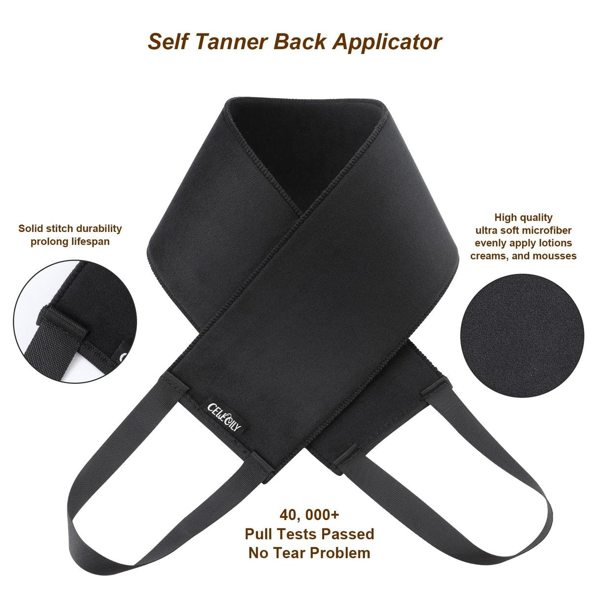 CeleCily 5-in-1 Self Tanner Mitt Applicator Kit - Professional Tanning Mitt, Back Applicator, Mini Mitt, Brush & Exfoliator for Streak-Free, Natural-Looking Tan Avelisse