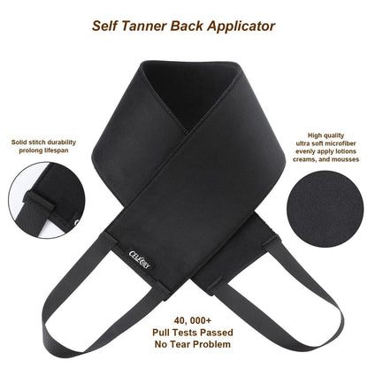 CeleCily 5-in-1 Self Tanner Mitt Applicator Kit - Professional Tanning Mitt, Back Applicator, Mini Mitt, Brush & Exfoliator for Streak-Free, Natural-Looking Tan Avelisse