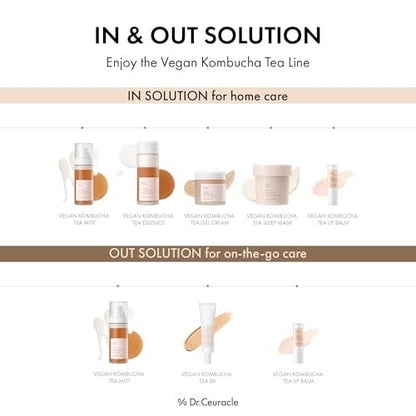 Dr.Ceuracle Vegan Kombucha Tea Gel Cream - Lightweight Watery Hydrating Moisturizer with Kombucha Tea Extract & Sunflower Seed Oil, Korean Skincare (75 g / 2.64 oz.)