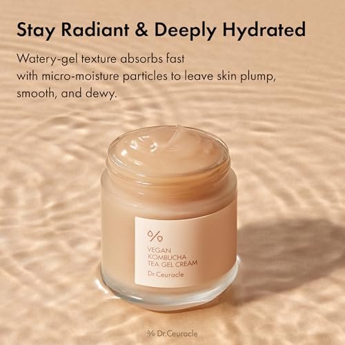 Dr.Ceuracle Vegan Kombucha Tea Gel Cream - Lightweight Watery Hydrating Moisturizer with Kombucha Tea Extract & Sunflower Seed Oil, Korean Skincare (75 g / 2.64 oz.) - görsel 12