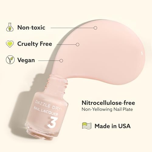 Dazzle Dry Mini Kit 4 Step System - Rose Quartz: Light Peach Blossom with Pink Blush, Semisheer Cream (5 Piece Kit / 5 Manicures) Avelisse