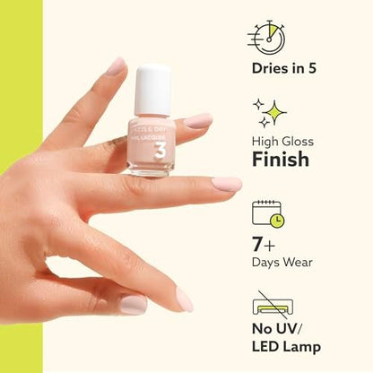 Dazzle Dry Mini Kit 4 Step System - Rose Quartz: Light Peach Blossom with Pink Blush, Semisheer Cream (5 Piece Kit / 5 Manicures) Avelisse