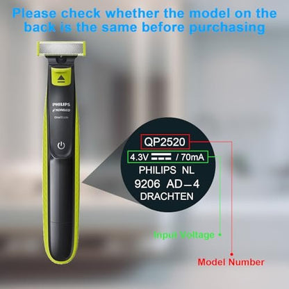LIANSUM 4.3V Charger Compatible with Philips Norelco OneBlade QP2520, QP2522, QP2515, MG3740, MG3720, QG3330 Hybrid Electric Shaver Power Adapter