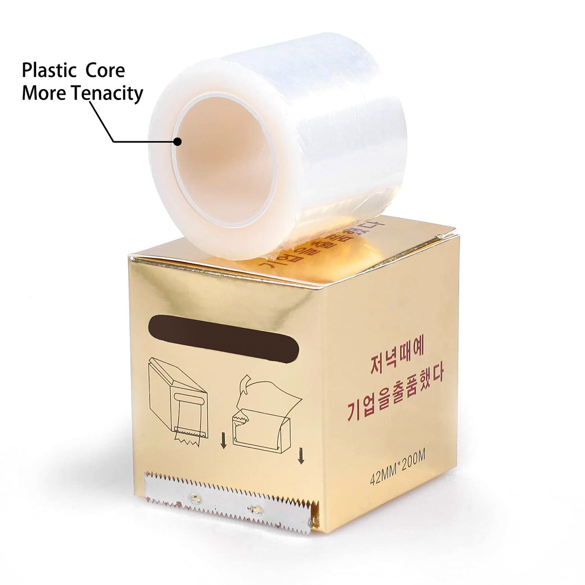 S.Q 4-Pack Disposable Eyebrow Tattoo Plastic Wrap Preservative Film - 42mm x 200m Each, Makeup Supplies - görsel 3