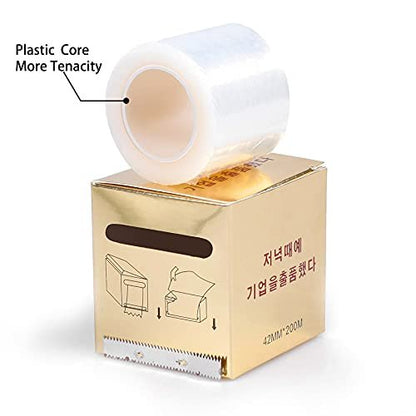 S.Q 4-Pack Disposable Eyebrow Tattoo Plastic Wrap Preservative Film - 42mm x 200m Each, Makeup Supplies