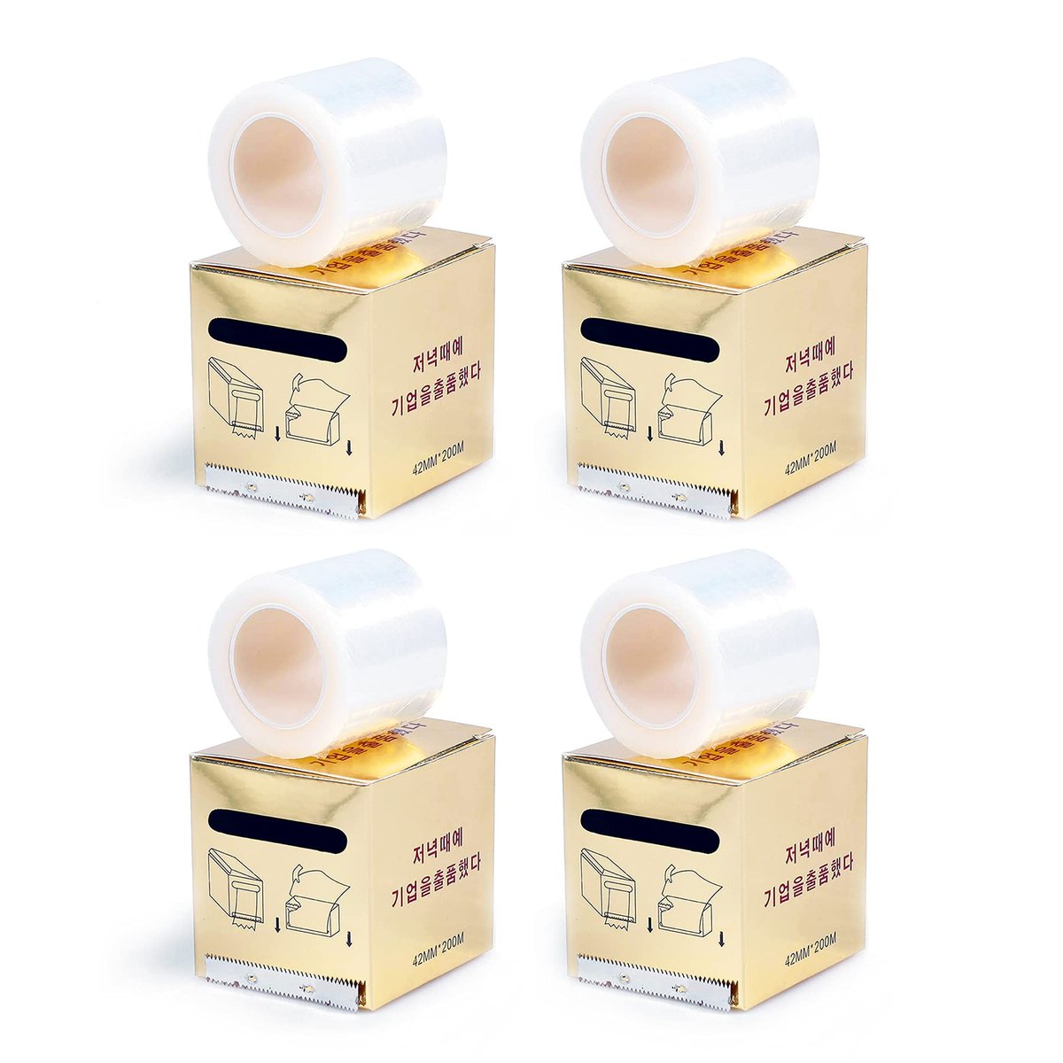 S.Q 4-Pack Disposable Eyebrow Tattoo Plastic Wrap Preservative Film - 42mm x 200m Each, Makeup Supplies - görsel 1