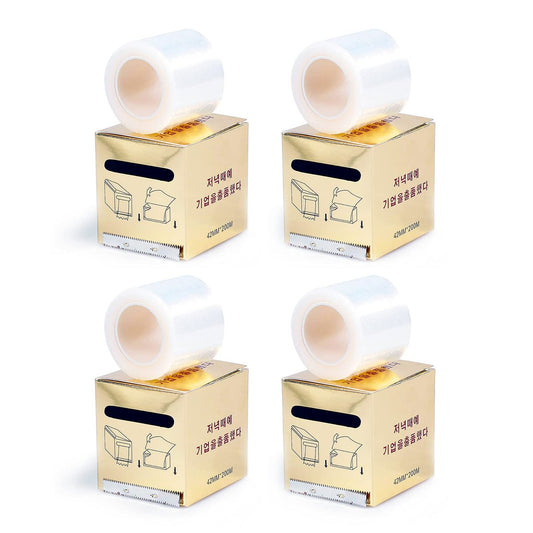 S.Q 4-Pack Disposable Eyebrow Tattoo Plastic Wrap Preservative Film - 42mm x 200m Each, Makeup Supplies