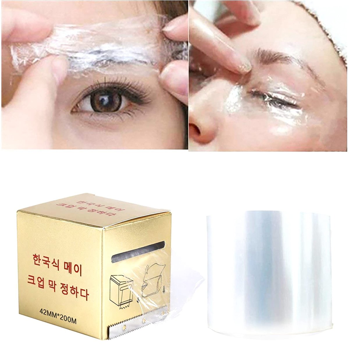 S.Q 4-Pack Disposable Eyebrow Tattoo Plastic Wrap Preservative Film - 42mm x 200m Each, Makeup Supplies - görsel 11