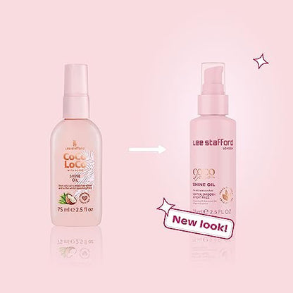 Lee Stafford Shine Hair Oil | Coco Loco Collection - Nourishing Anti Frizz Styling Oil for Dry & Damaged Hair, Adds Moisture and Shine, 5.1 Fl Oz