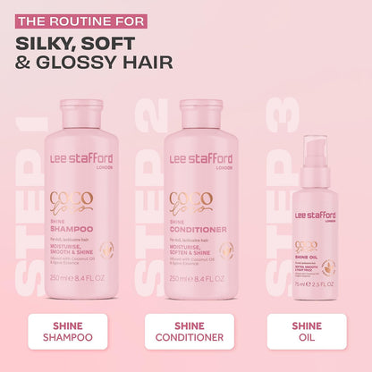 Lee Stafford Shine Hair Oil | Coco Loco Collection - Nourishing Anti Frizz Styling Oil for Dry & Damaged Hair, Adds Moisture and Shine, 5.1 Fl Oz