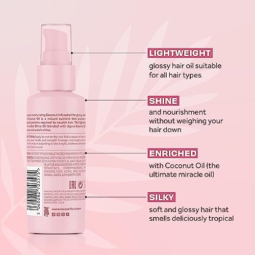 Lee Stafford Shine Hair Oil | Coco Loco Collection - Nourishing Anti Frizz Styling Oil for Dry & Damaged Hair, Adds Moisture and Shine, 5.1 Fl Oz - görsel 6