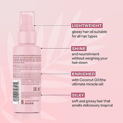 Lee Stafford Shine Hair Oil | Coco Loco Collection - Nourishing Anti Frizz Styling Oil for Dry & Damaged Hair, Adds Moisture and Shine, 5.1 Fl Oz
