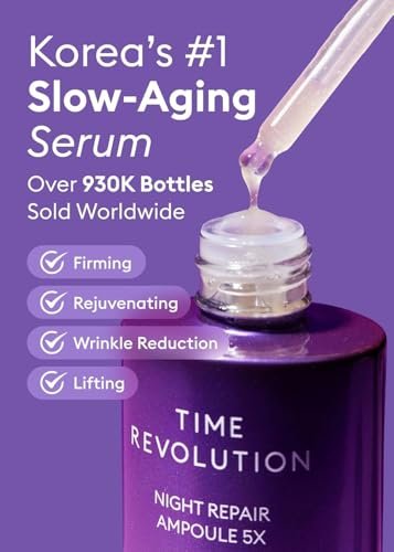 MISSHA Time Revolution Night Repair Face Serum Ampoule (5th Gen) - Overnight Probiotic Skincare for Revitalization and Radiance, 1.69 Fl Oz - görsel 6