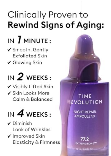 MISSHA Time Revolution Night Repair Face Serum Ampoule (5th Gen) - Overnight Probiotic Skincare for Revitalization and Radiance, 1.69 Fl Oz - görsel 16