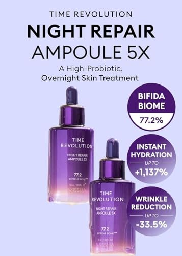 MISSHA Time Revolution Night Repair Face Serum Ampoule (5th Gen) - Overnight Probiotic Skincare for Revitalization and Radiance, 1.69 Fl Oz - görsel 4