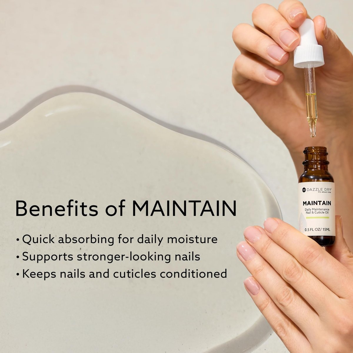 Dazzle Dry Maintain Daily Maintenance Nail & Cuticle Oil - 0.5 oz (15 mL) - Clear Avelisse
