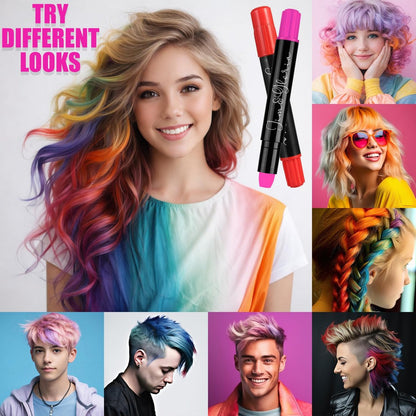 Jim&Gloria Dustless Hair Chalk for Girls - 12 Washable Colors, Temporary Hair Dye for Kids & Teens, Fun Makeup Kit Gift Avelisse