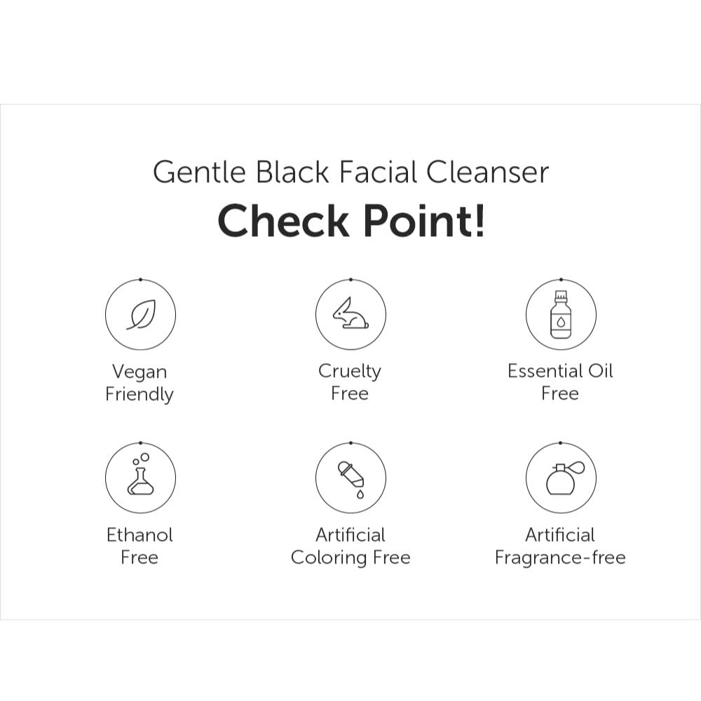 DearKlairs Gentle Black Facial Cleanser - Vegan, Low pH, Hydrating Creamy Foam, Daily Face Wash, 4.73 Fl Oz Avelisse