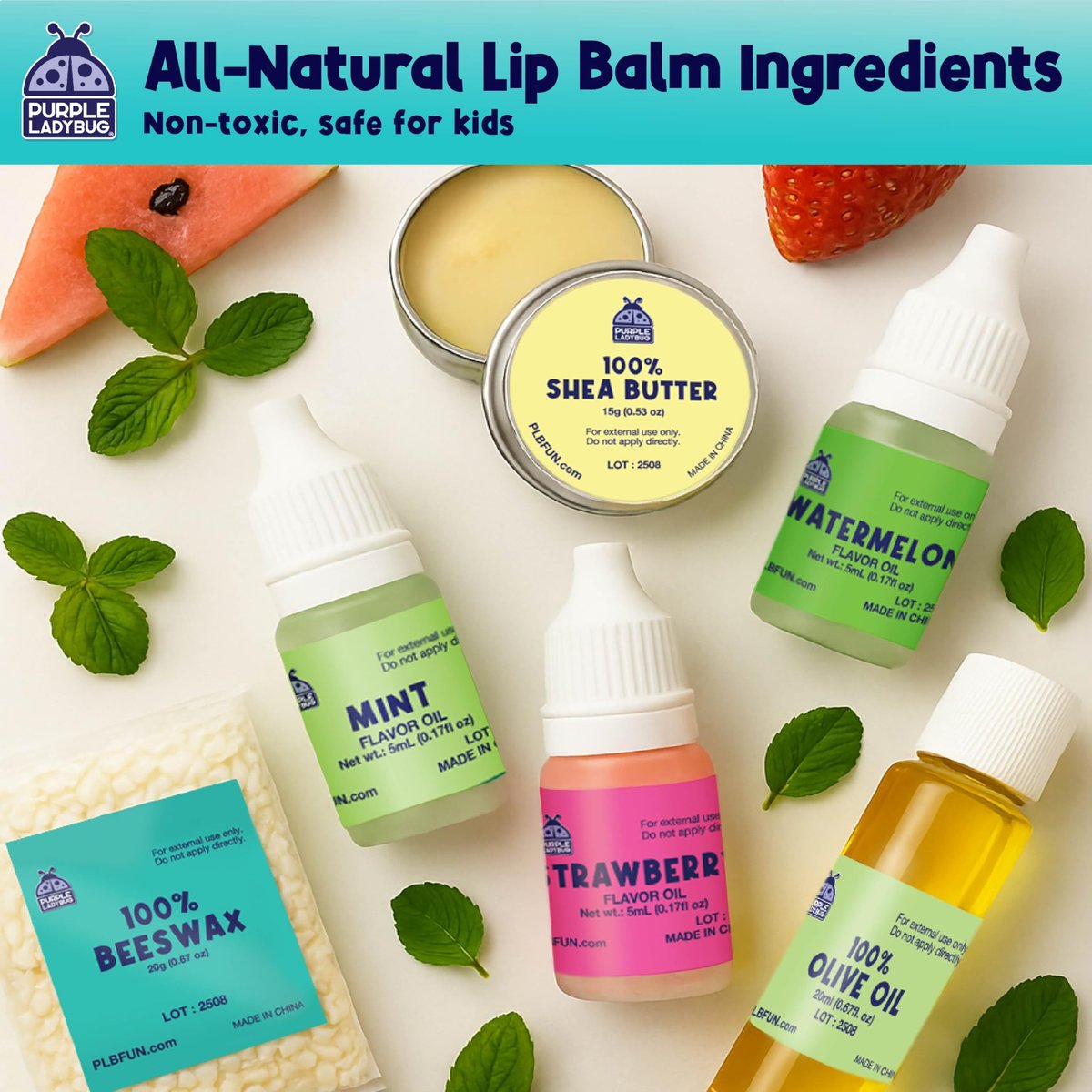 PURPLE LADYBUG DIY Lip Balm Making Kit - STEM Gifts for 10 Year Old Girl & Great 9 Year Old Girl Birthday Gifts - Science Kits for Kids Age 8-12, Make Your Own 10 Experiment Lip Balm with 3 Flavors - görsel 8