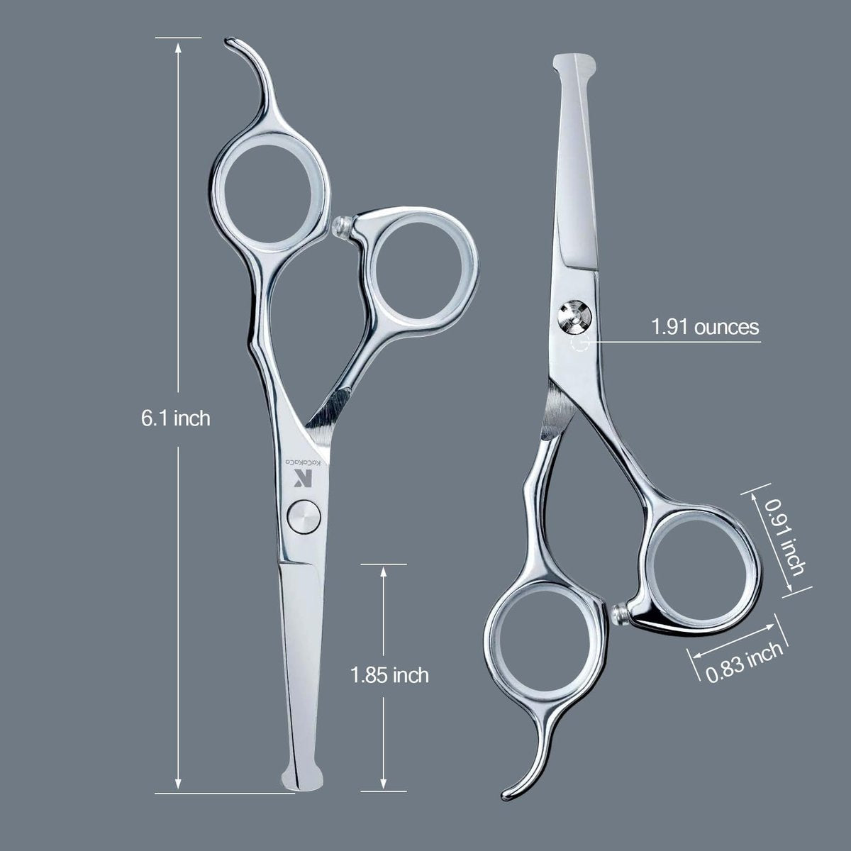 K KaCaKaCa 6.1 Inch Kids Hair Cutting Scissors – Safety Rounded Tips for Baby, Toddler, Children, Women and Men – Professional Haircut Shears for Home, Salon, and Barber Use Avelisse