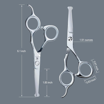 K KaCaKaCa 6.1 Inch Kids Hair Cutting Scissors – Safety Rounded Tips for Baby, Toddler, Children, Women and Men – Professional Haircut Shears for Home, Salon, and Barber Use Avelisse