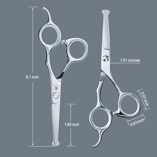 K KaCaKaCa 6.1 Inch Kids Hair Cutting Scissors – Safety Rounded Tips for Baby, Toddler, Children, Women and Men – Professional Haircut Shears for Home, Salon, and Barber Use Avelisse