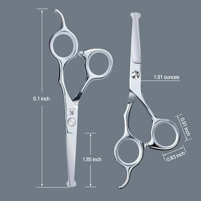 K KaCaKaCa 6.1 Inch Kids Hair Cutting Scissors – Safety Rounded Tips for Baby, Toddler, Children, Women and Men – Professional Haircut Shears for Home, Salon, and Barber Use Avelisse