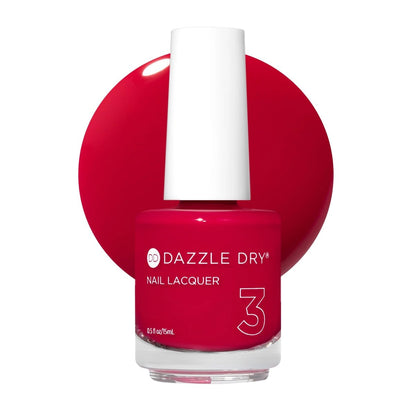 Dazzle Dry Nail Lacquer (Step 3) - The Duchess - Bright Strawberry Pink Full Coverage Cream Nail Polish (0.5 fl oz) Avelisse