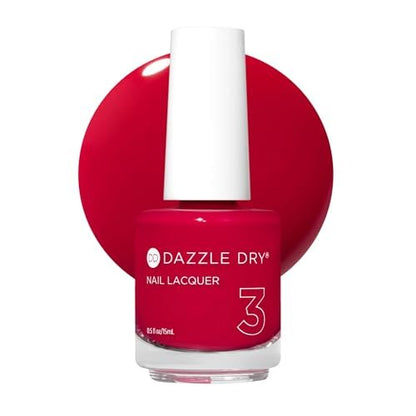 Dazzle Dry Nail Lacquer (Step 3) - The Duchess - Bright Strawberry Pink Full Coverage Cream Nail Polish (0.5 fl oz) Avelisse