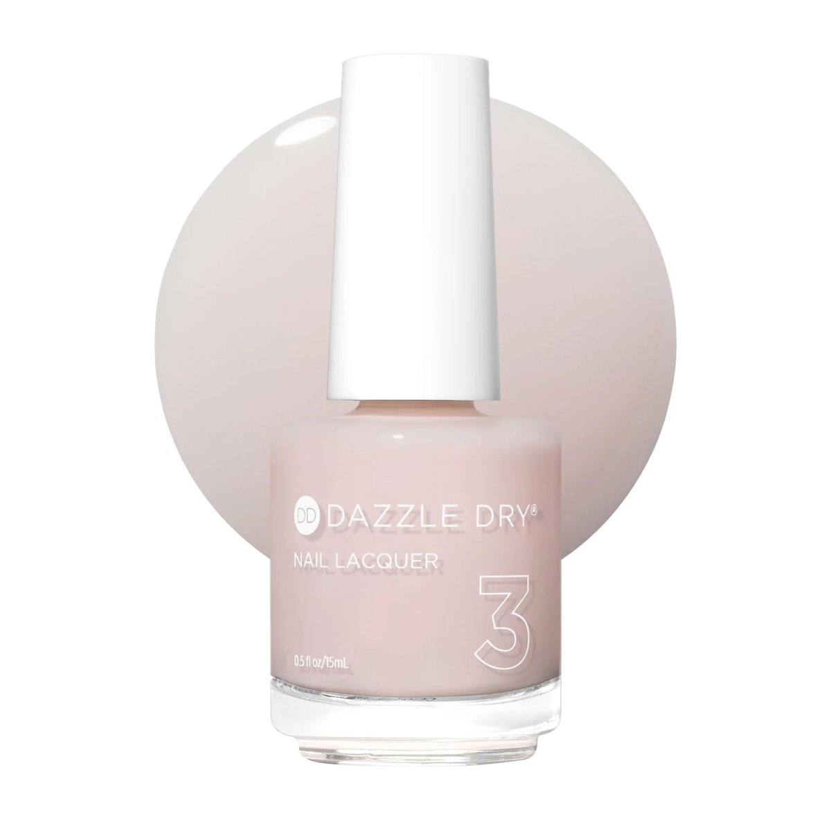 Dazzle Dry Nail Lacquer (Step 3) - Peacefully Me - Sheer Pale Pink Nail Polish with Warm Undertones, 0.5 fl oz Avelisse