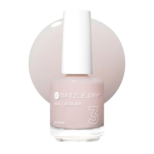 Dazzle Dry Nail Lacquer (Step 3) - Peacefully Me - Sheer Pale Pink Nail Polish with Warm Undertones, 0.5 fl oz Avelisse