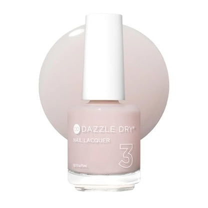 Dazzle Dry Nail Lacquer (Step 3) - Peacefully Me - Sheer Pale Pink Nail Polish with Warm Undertones, 0.5 fl oz Avelisse